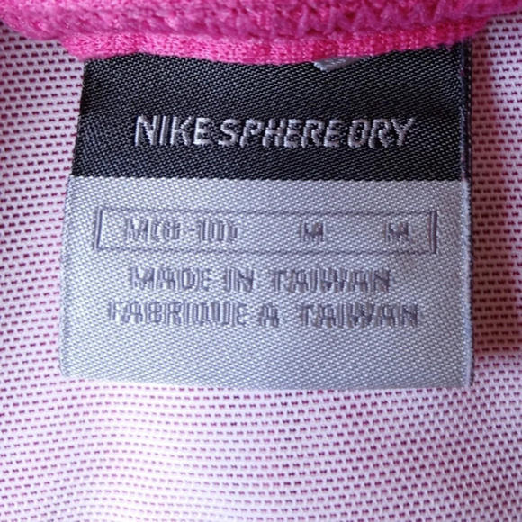 NIKE Sphere Dry Pink 1/4 Zip Athletic Top With Built In Bra Women’s Size Medium - Picture 3 of 4